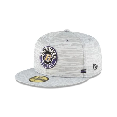 Baltimore Ravens Gorra | New Era Official NFL Fall Sideline 59fifty Fitted Cap Mexico - Grises